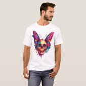 蝶の羽を持つドクロ Tシャツ (正面フル)