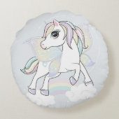 蝶の羽を持つユニコーン ラウンドクッション (裏面)