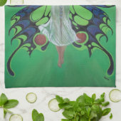 蝶の羽を身に着けたジャズエイジショーガールフラッパー キッチンタオル (折り畳み)