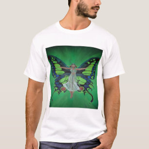 蝶の羽を身に着けたジャズエイジショーガールフラッパー Tシャツ