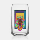 蝶の羽を飾った大きな目の女の子 ガラス缶 (裏面)