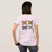 蝶の羽感動的の言葉カスタムTシャツ Tシャツ (裏面フル)