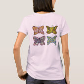 蝶の羽感動的の言葉カスタムTシャツ Tシャツ (裏面)