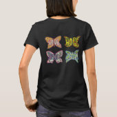 蝶の羽感動的の言葉カスタムTシャツ Tシャツ (裏面)