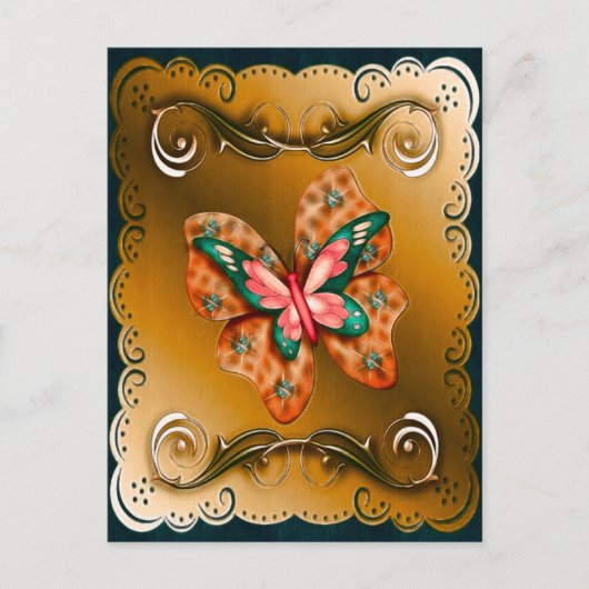 蝶の羽縁ど根 ポストカード (正面)