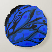 蝶の羽2辺(2色違う) ラウンドクッション (正面)