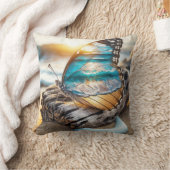 蝶の翼の海のシーン クッション (ブランケット)