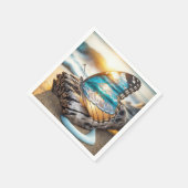 蝶の翼の海のシーン スタンダードカクテルナプキン (角)