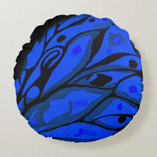 蝶の翼2サイド（秋&冬） ラウンドクッション (正面)