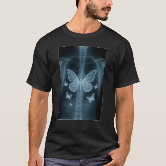 蝶の肺のX線Tシャツ Tシャツ (正面)