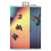 蝶の背景バナー フラスク (裏面)