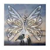 蝶の自由と鳥 タイル (正面)