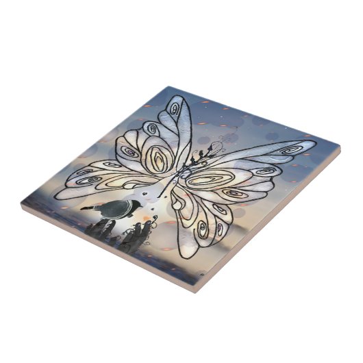 蝶の自由と鳥 タイル (側面)