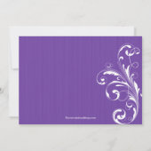 蝶の花が咲き誇る ブライダルシャワーのご招待 紫 招待状 (裏面)