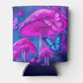 蝶の花とキノコ – 繊維芯 缶クーラー (正面)