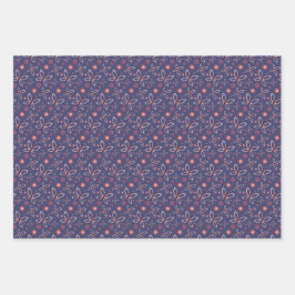 蝶の花とハート ラッピングペーパーシート