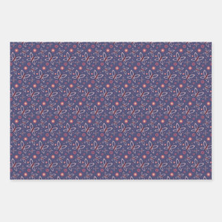 蝶の花とハート ラッピングペーパーシート