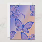 蝶の花のテンプレート-カスタマイズ可能 招待状 (裏面)