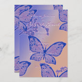 蝶の花のテンプレート-カスタマイズ可能 招待状 (正面/裏面)