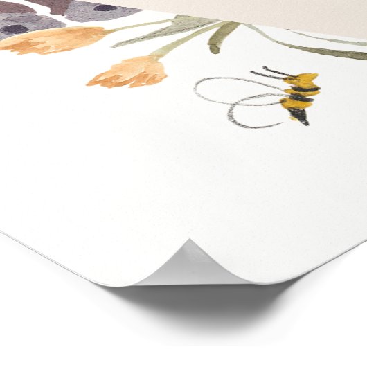 蝶の花の庭のウェルカムサイン 結婚式前祝い ポスター (角)