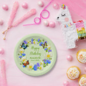蝶の花の誕生日パーティー紙皿 ペーパープレート (パーティー)