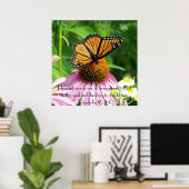 蝶の花の諺の聖句 ポスター (ホームオフィス)