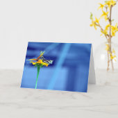 蝶の花の青いカード カード (黄色い花)