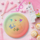 蝶の花を自然 ペーパープレート (パーティー)