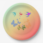 蝶の花を自然 ペーパープレート (正面)