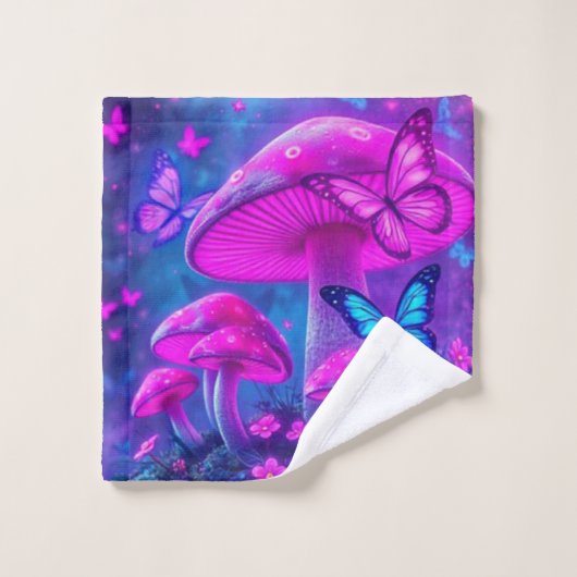 蝶の花キノコ – フィアヤコア バスタオルセット (ウォッシュタオル)