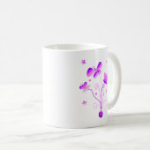 蝶の花ピンク紫の渦巻ガーリーき コーヒーマグカップ (正面右)