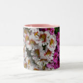 蝶の花ホワイトピンクと紫 ツートーンマグカップ (中央)