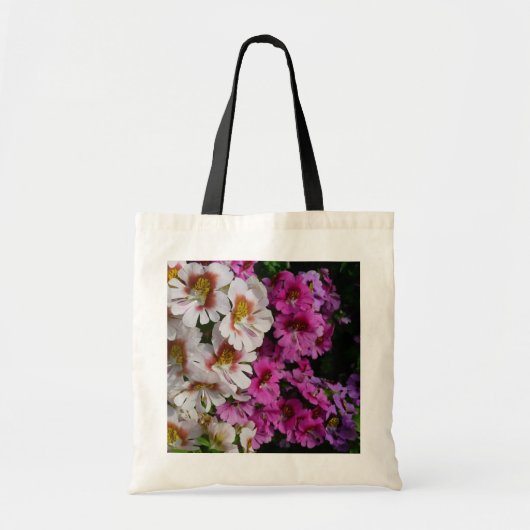 蝶の花ホワイトピンクと紫 トートバッグ (正面)
