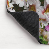 蝶の花ホワイトピンクと紫 マウスパッド (コーナー)