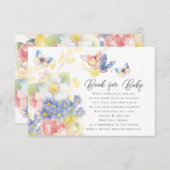 蝶の花園のベビーシャワーカードブック エンクロージャーカード (正面/裏面)