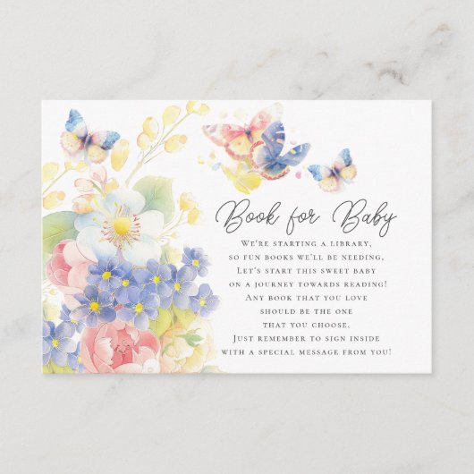 蝶の花園のベビーシャワーカードブック エンクロージャーカード (正面)