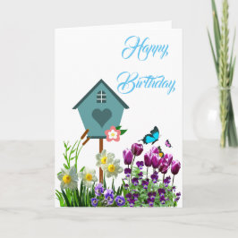 蝶の花園の誕生日グリーティングカード カード