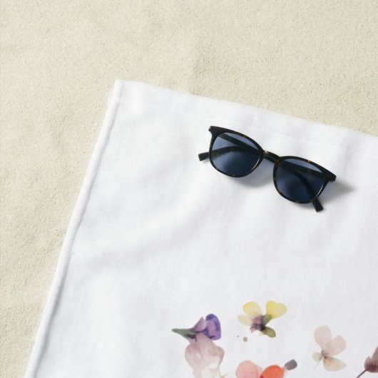 蝶の花柄 ビーチタオル (インサイチュ)