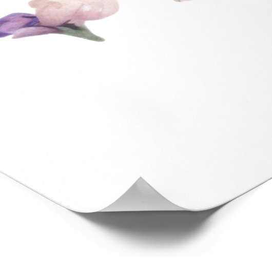 蝶の花柄 ポスター (角)