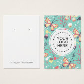 蝶の花模様イヤリングディスプレイカード (正面&裏面)