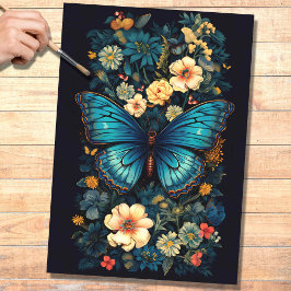 蝶の花模様2 Decopage紙 薄葉紙