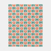 蝶の花模様 フリースブランケット (正面)