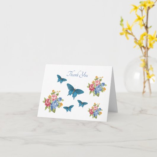 蝶の花自然ありがとう良い カード (黄色い花)