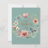 蝶の花輪 お母さんの日おめでとう シーズンカード (正面)