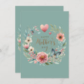 蝶の花輪 お母さんの日おめでとう シーズンカード (正面/裏面)