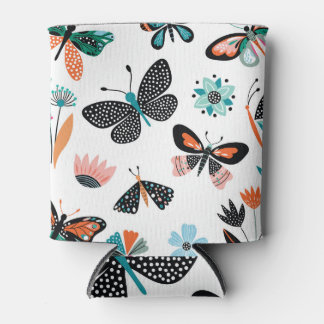 蝶の花：手描きコレクション 缶クーラー