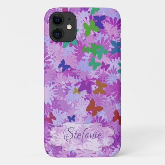 蝶の花(紫) Case-Mate iPhoneケース (裏面)