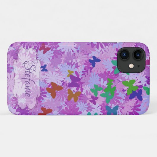 蝶の花(紫) Case-Mate iPhoneケース (裏面(横))