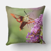 蝶の茂みの上のハミングバード蛾 クッション (裏面)