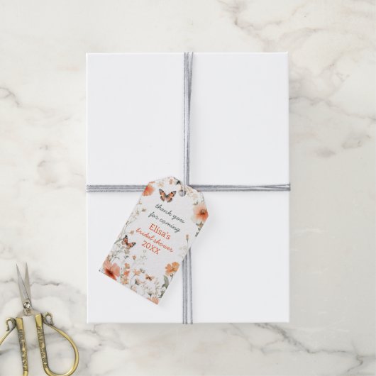 蝶の草原 水彩 結婚前お披露目 オーダーメイド ギフトタグ (より糸付き)